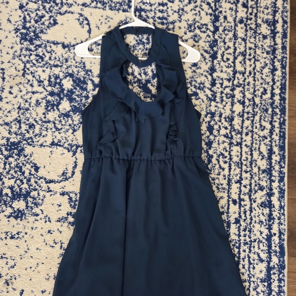 BCBGeneration Blue Ruffle Mini Dress - Picture 2 of 5